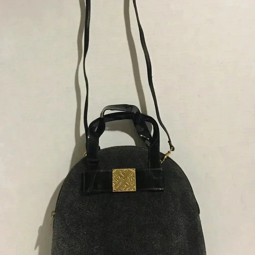Nina ricci grey pony fur / leather satchel bag